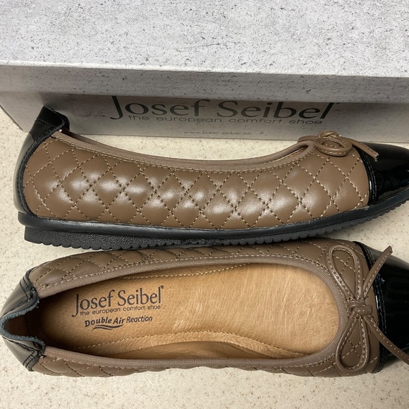 Josef Seibel Pippa 76 Slip On Ballet Black Quilted Toe Bow EU36 US 5-5.5 NEW - Picture 3 of 8